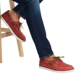 Polo Ralph Lauren Canvas Boat Shoes Men’s 12D Red / Brick Casual Gift Ready